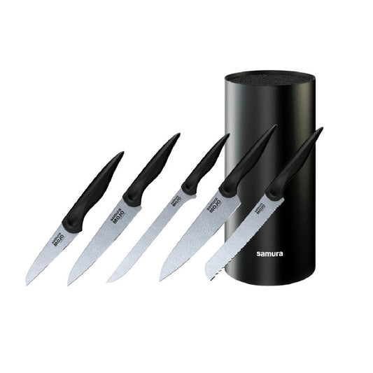 Nažu statīvs ar nažiem SAMURA MOJO Knife Block Set 6Pcs, melns SMJ-06B - DomoTehnika