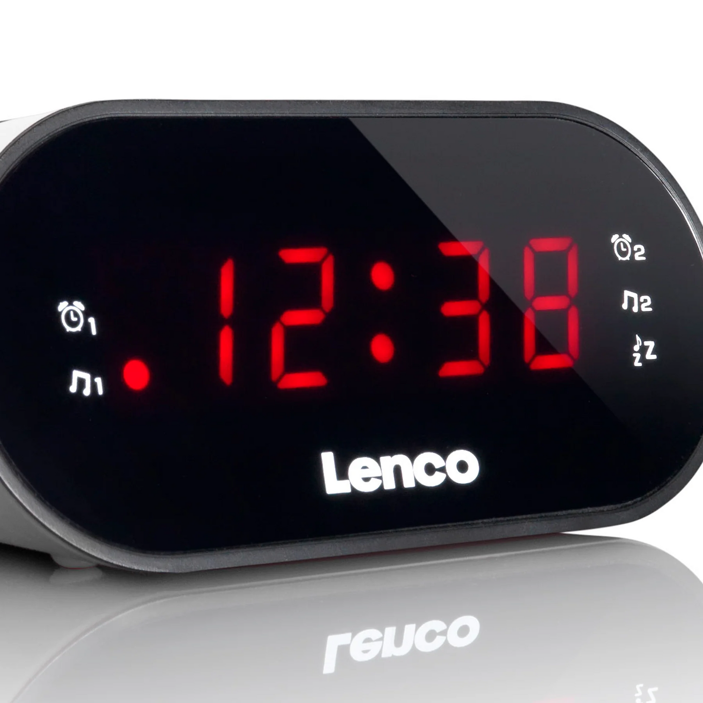 Lenco radio pulkstenis, ar dubultā modinātāja funkciju, balts CR-07 White