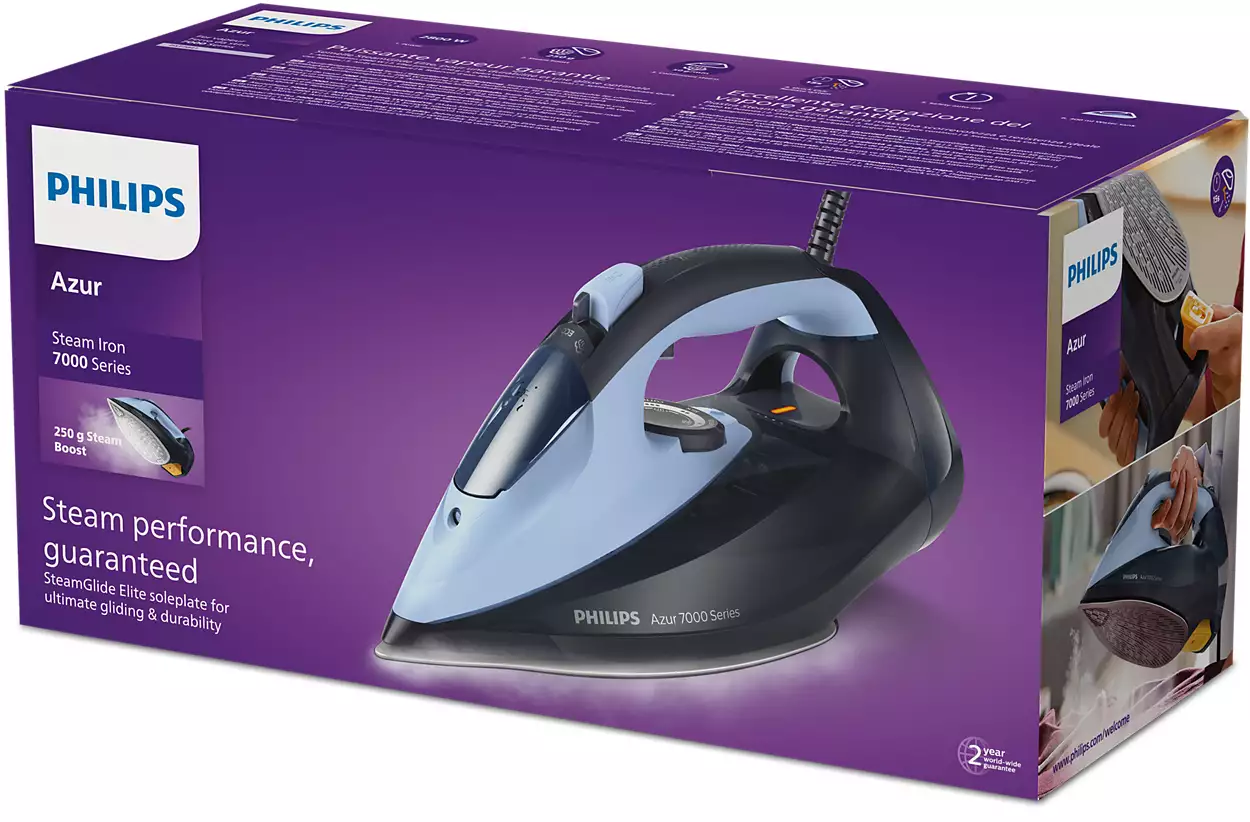 PHILIPS 7000 sērijas Tvaika gludeklis, zils DST7041/20