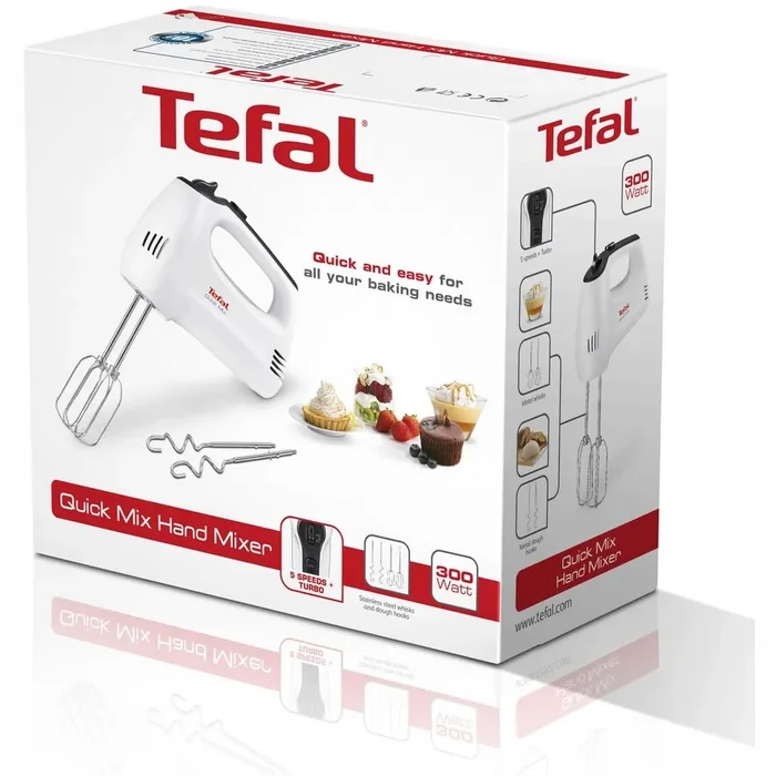 TEFAL mikseris Quick Mix, 300W+turbo, balts HT3101