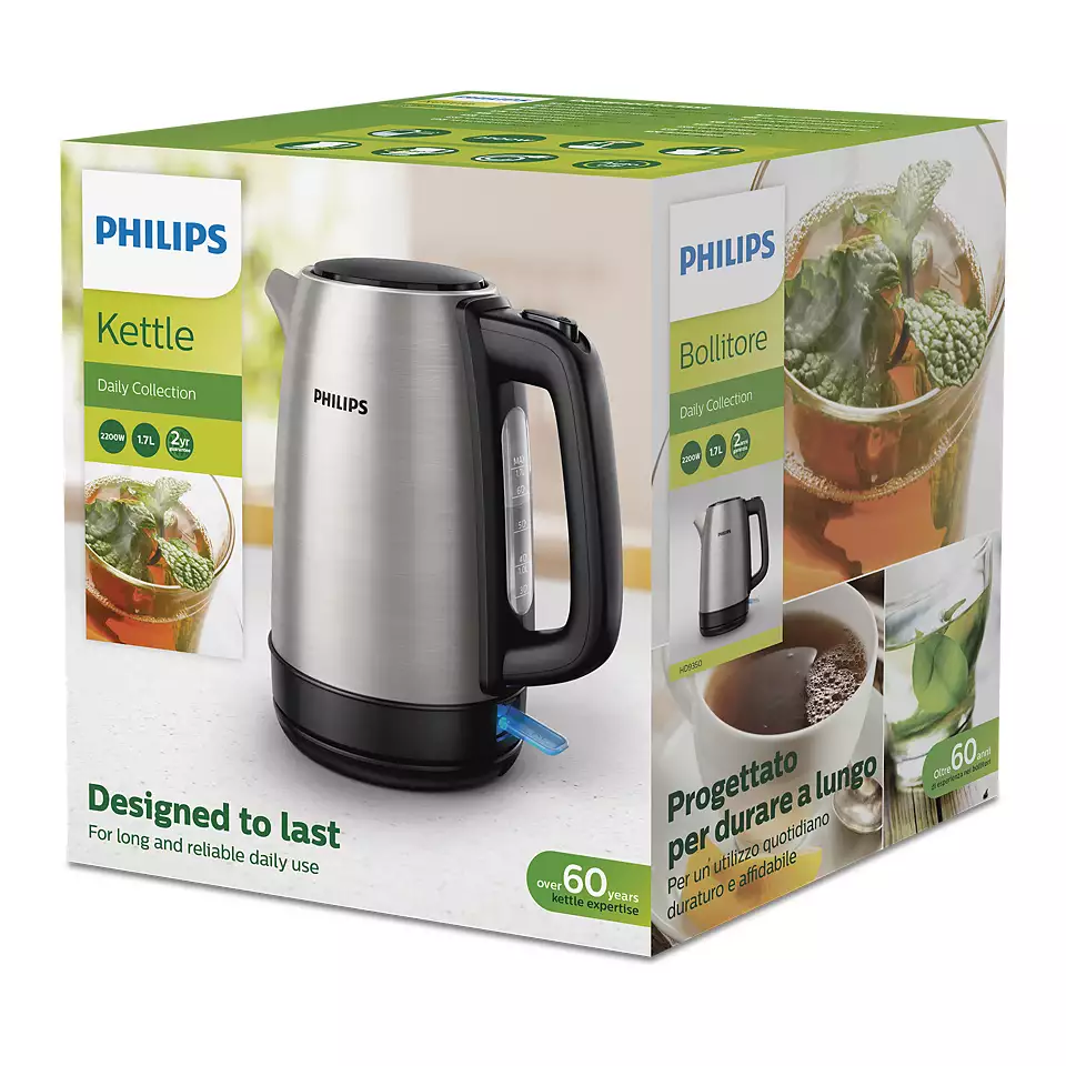 PHILIPS Daily Collection Tējkanna 2200W,1.7l (metāla) HD9350/90