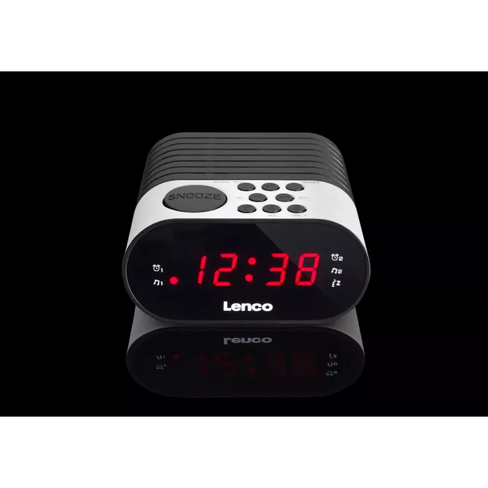 Lenco radio pulkstenis, ar dubultā modinātāja funkciju, balts CR-07 White