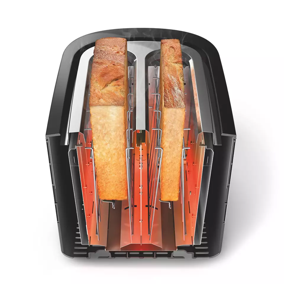 PHILIPS Tosteris 1000W, melns HD2635/90