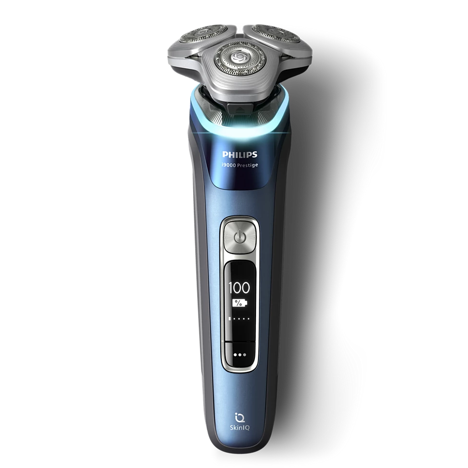 PHILIPS i9000 Prestige Ultra Elektroskuveklis mitrai/sausai skūšanai (lādējams), Mystic Aqua XP9201/33