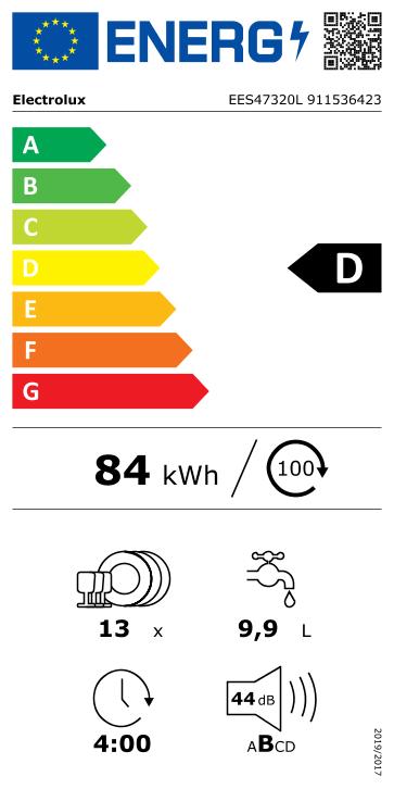 Iebūvējamā trauku mazgājamā mašīna ELECTROLUX EES47320L