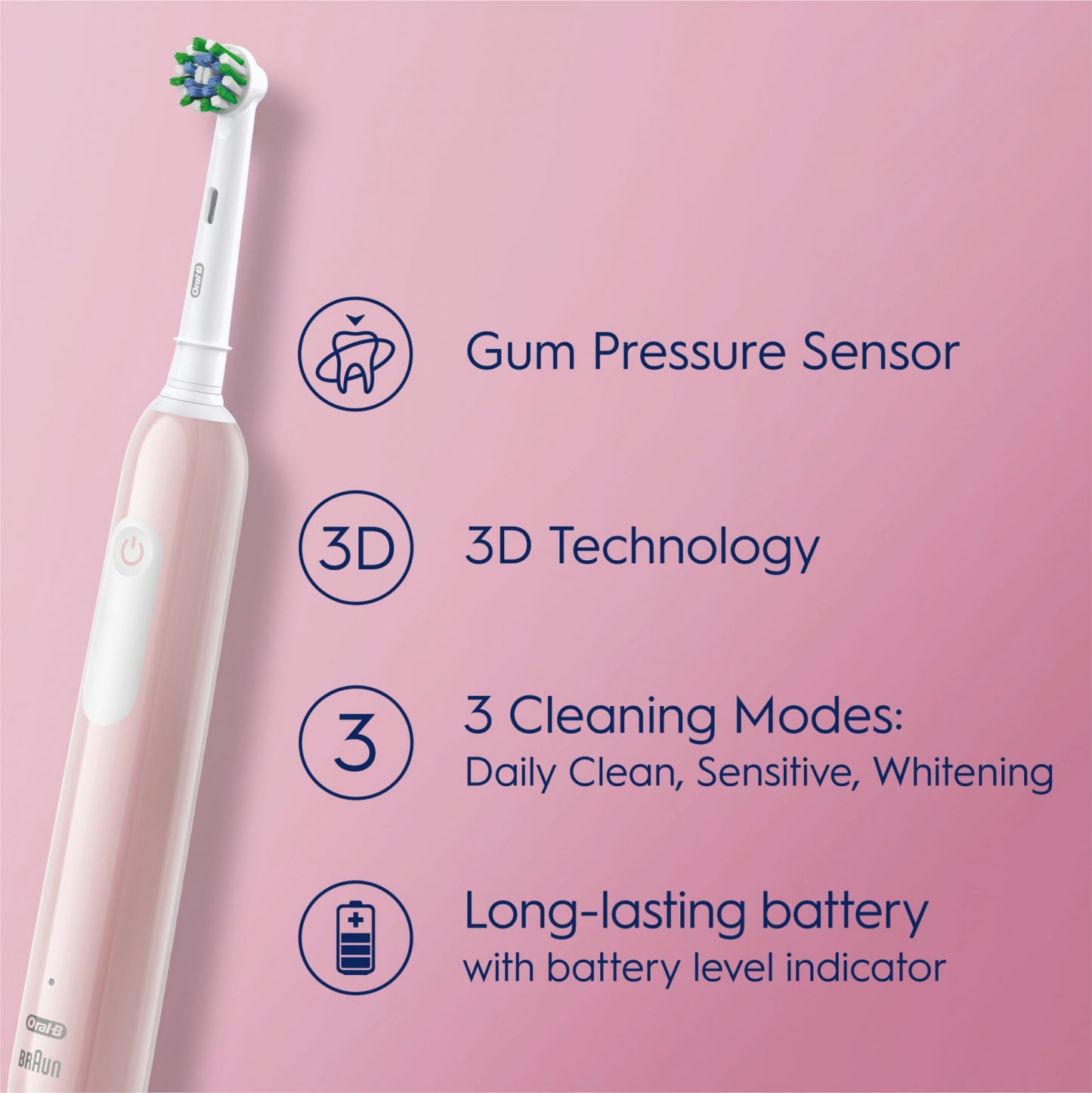 BRAUN el.zobu birste Cross Action, rozā D 305.513.3 Pink