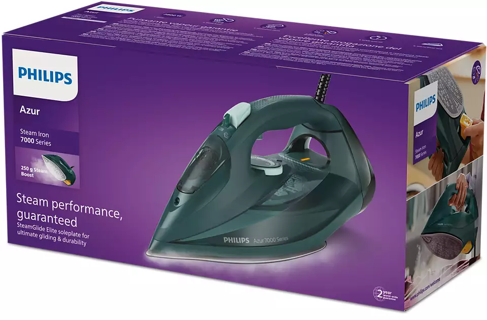 PHILIPS 7000 sērijas Tvaika gludeklis, dziļa, opāla zaļa DST7050/70