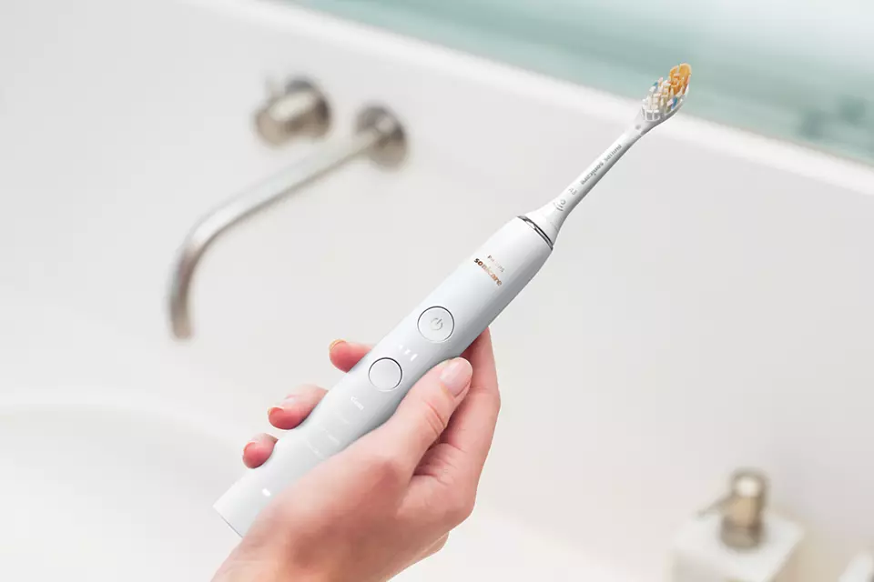PHILIPS Sonicare zobu birste DiamondClean 9000 ar īpašu lietotni, balta HX9911/19