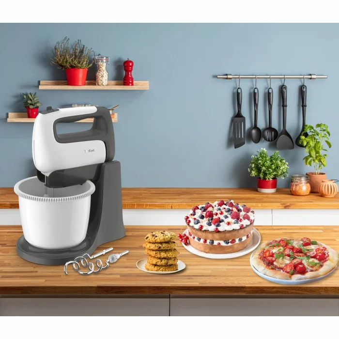 TEFAL mikseris Prep'Mix+, 500W, balts/pelēks HT464138
