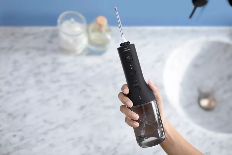 Sonicare Cordless Power Flosser 3000 mutes dobuma irrigators, melns HX3826/33