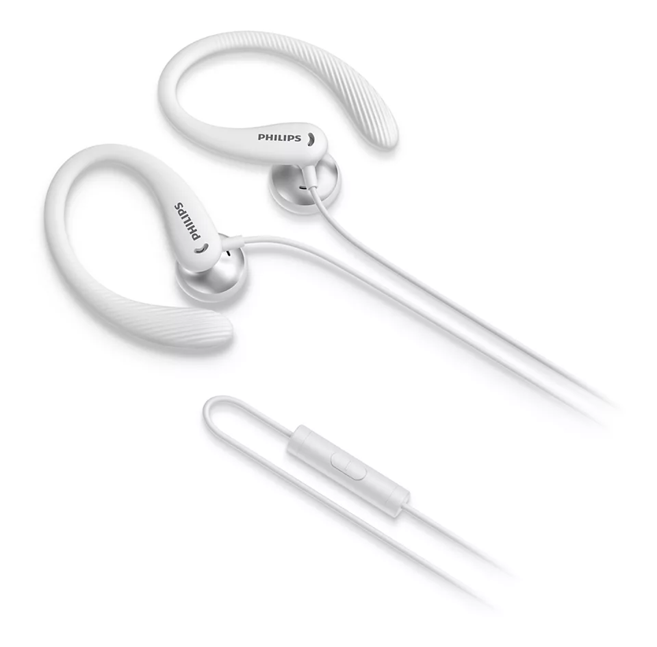 PHILIPS In-Ear sporta austiņas ar cilpiņu un mikrofonu, baltas TAA1105WT/00