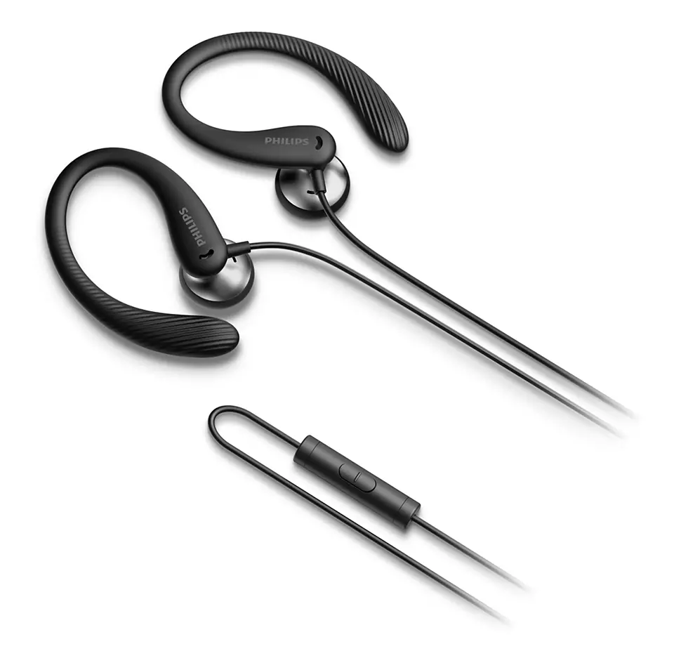 PHILIPS In-Ear sporta austiņas ar cilpiņu un mikrofonu, melnas TAA1105BK/00