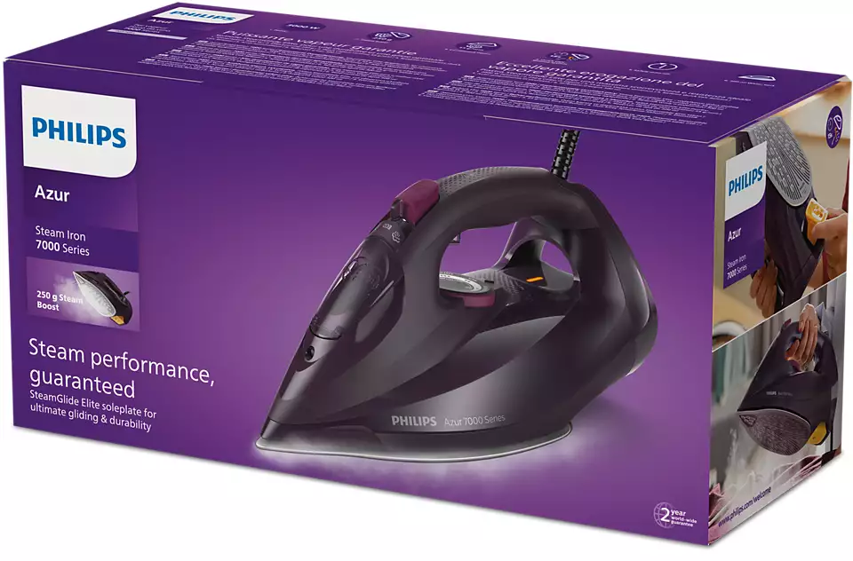 PHILIPS 7000 sērijas Tvaika gludeklis, tumši violets DST7061/30