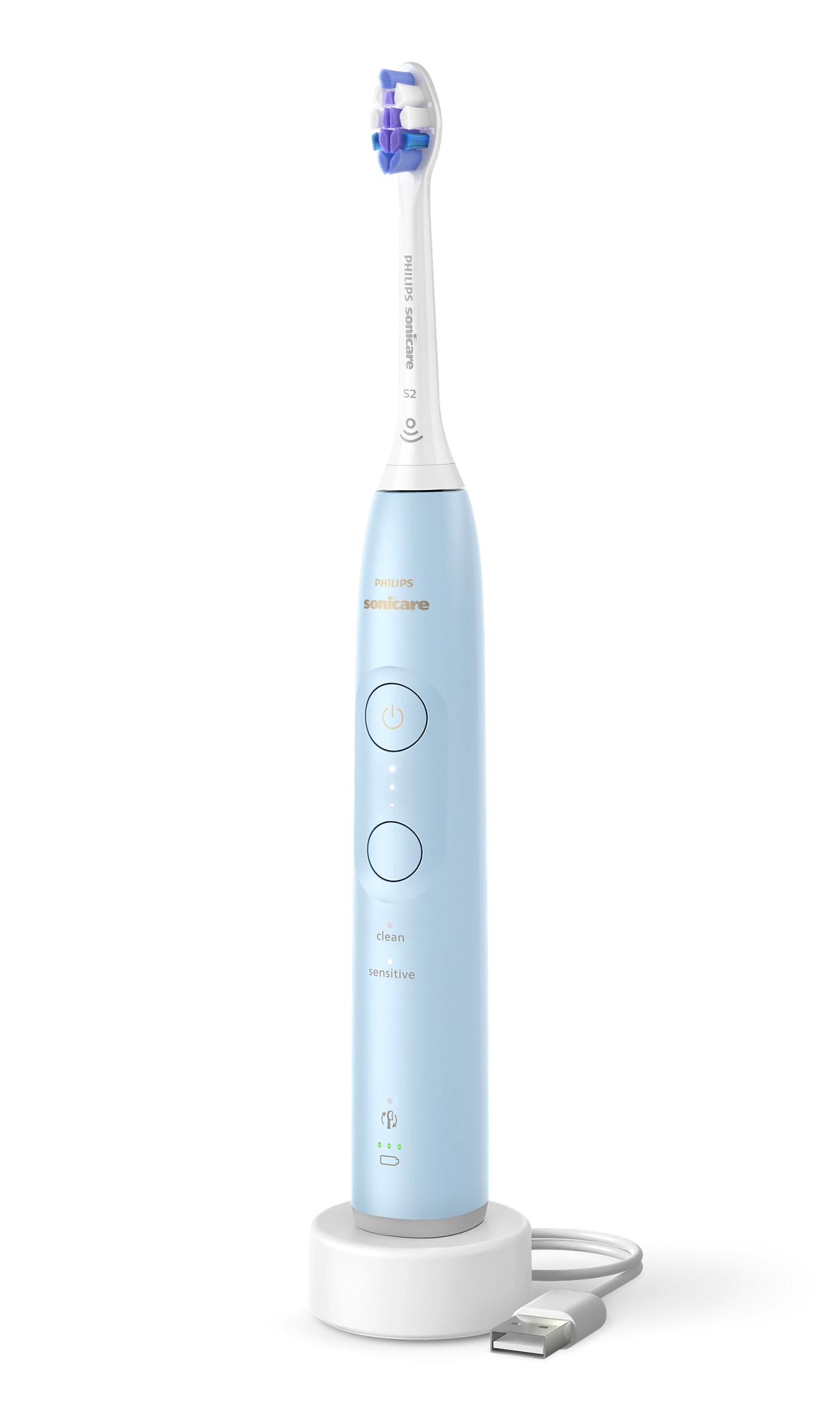 PHILIPS 6100 Sonic elektriskā zobu birste, gaiši zila HX7406/01