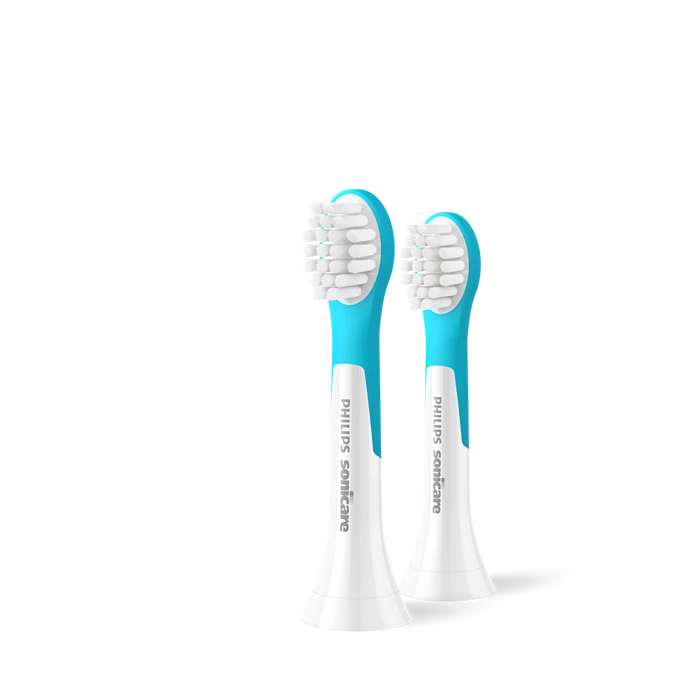 Sonicare for Kids Mini zobu birstes uzgalis, 2 gab,3+, Balta/ciāna HX6032/90