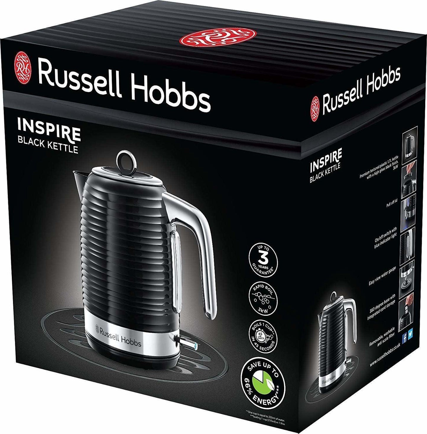 Tējkanna RUSSELL HOBBS 24361-70 Inspire Black - DomoTehnika