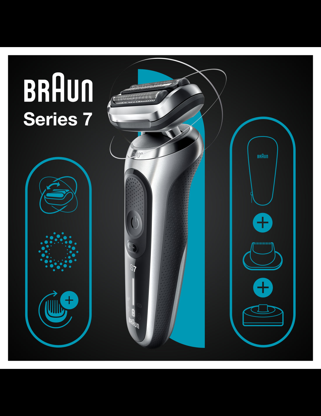BRAUN Series 7 360 Flex skuveklis  AutoSense, sudraba 71-S4200cs