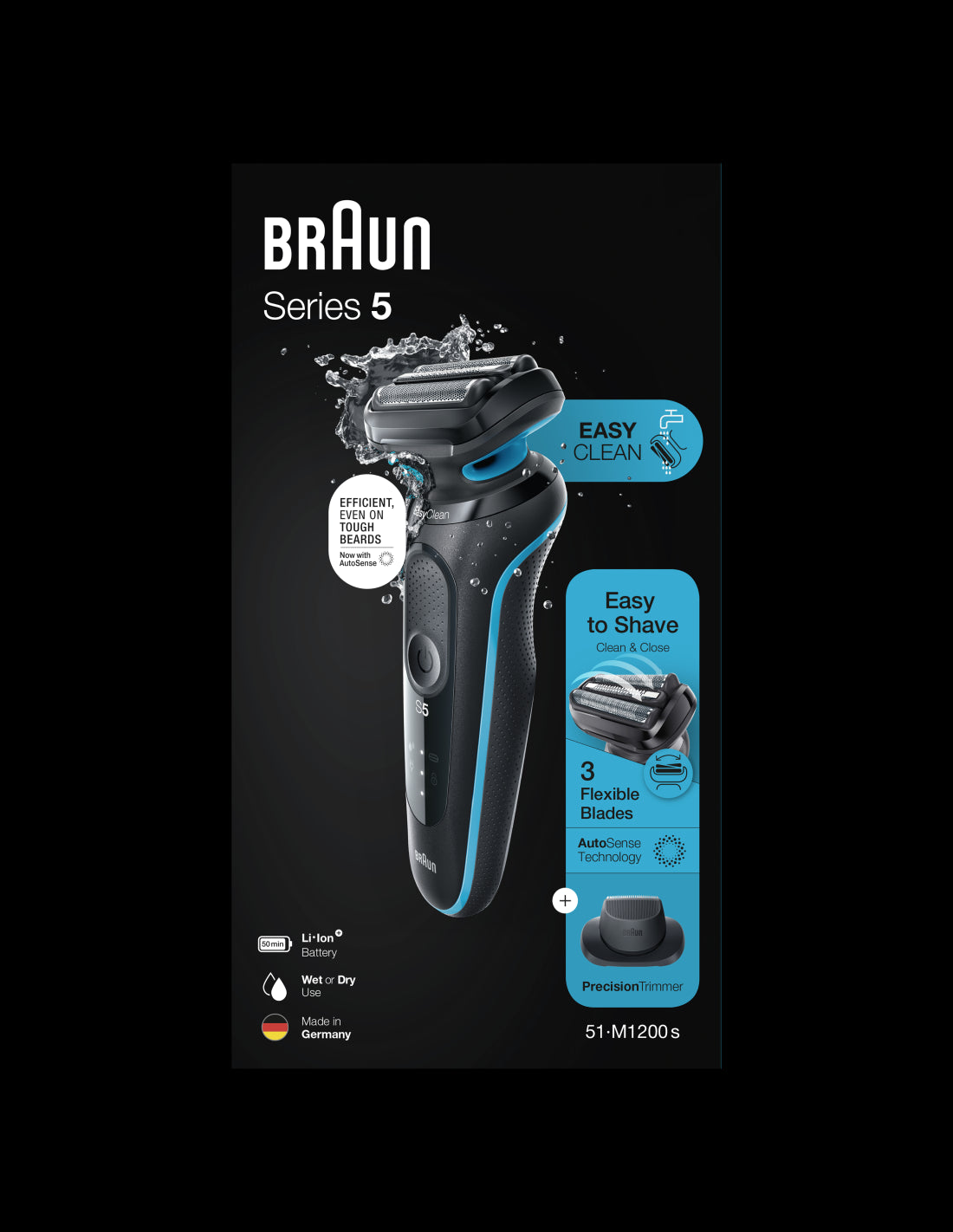 BRAUN Series 5 skuveklis AutoSense 51-M1200s