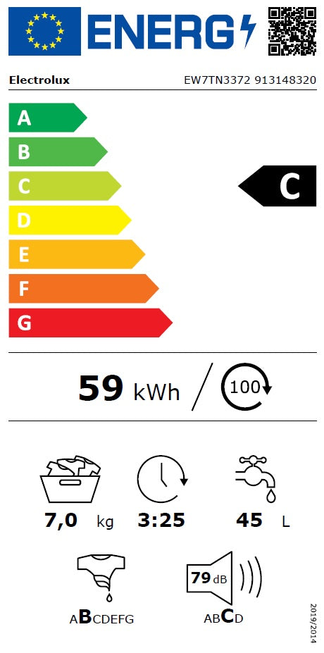 Electrolux veļas mazg. mašīna ar augšējo ielādi, 7kg EW7TN3372
