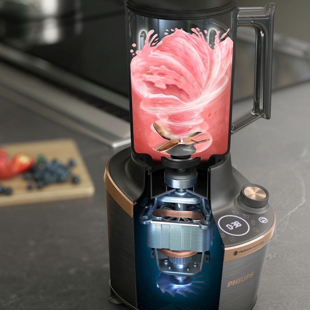 PHILIPS Flip&Juice blenderis, 1500W, melna un metāliska HR3770/10