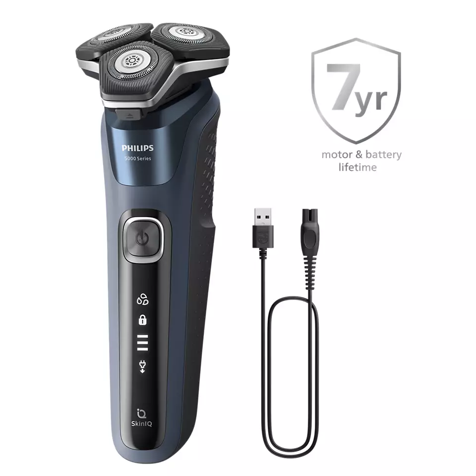 PHILIPS Shaver Series 5000, Wet& Dry skuveklis (lādējams), zils S5885/10