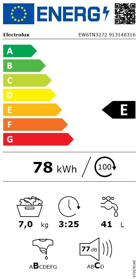 Veļas mazgājamā mašīna ELECTROLUX EW6TN3272 - DomoTehnika