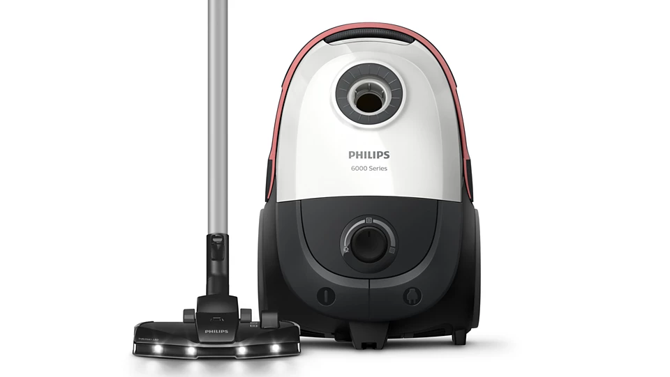 PHILIPS 6000 series putekļsūcējs ar maisu, 900W, balts XD6122/12