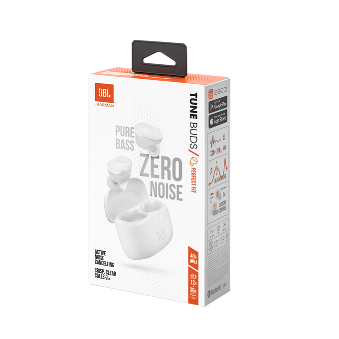 JBL in-ear austiņas ar Bluetooth, baltas JBLTBUDSWHT