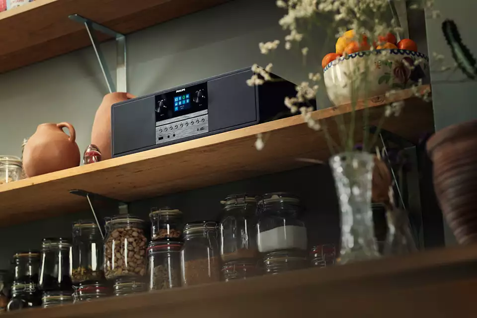PHILIPS Mikro mūzikas sistēma ar Bluetooth, Interneta radio, DAB+, melna TAM6805/10