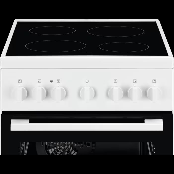 Electrolux 300.sērijas elektriskā plīts ar elektrisko cepeškrāsni, balta, 50cm LKR500066W