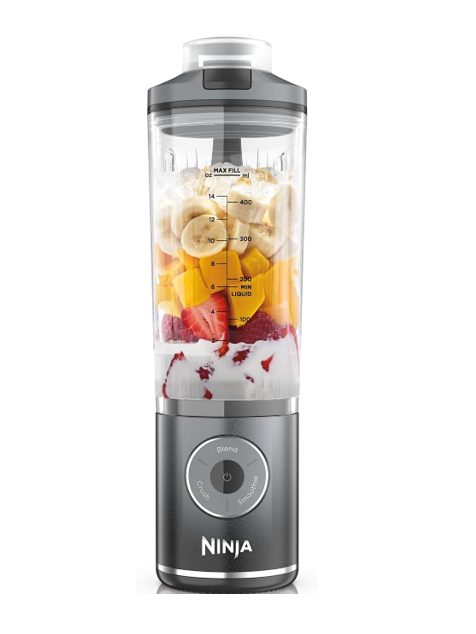 Ninja Blast Max pārnēsājams bezvadu kokteiļu blenderis, 0.5l, pelēks BC251EUGY