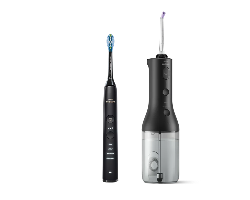 Philips Sonicare Cordless Power Flosser DiamondClean 9000 mutes dobuma irrigators, melns HX3886/43