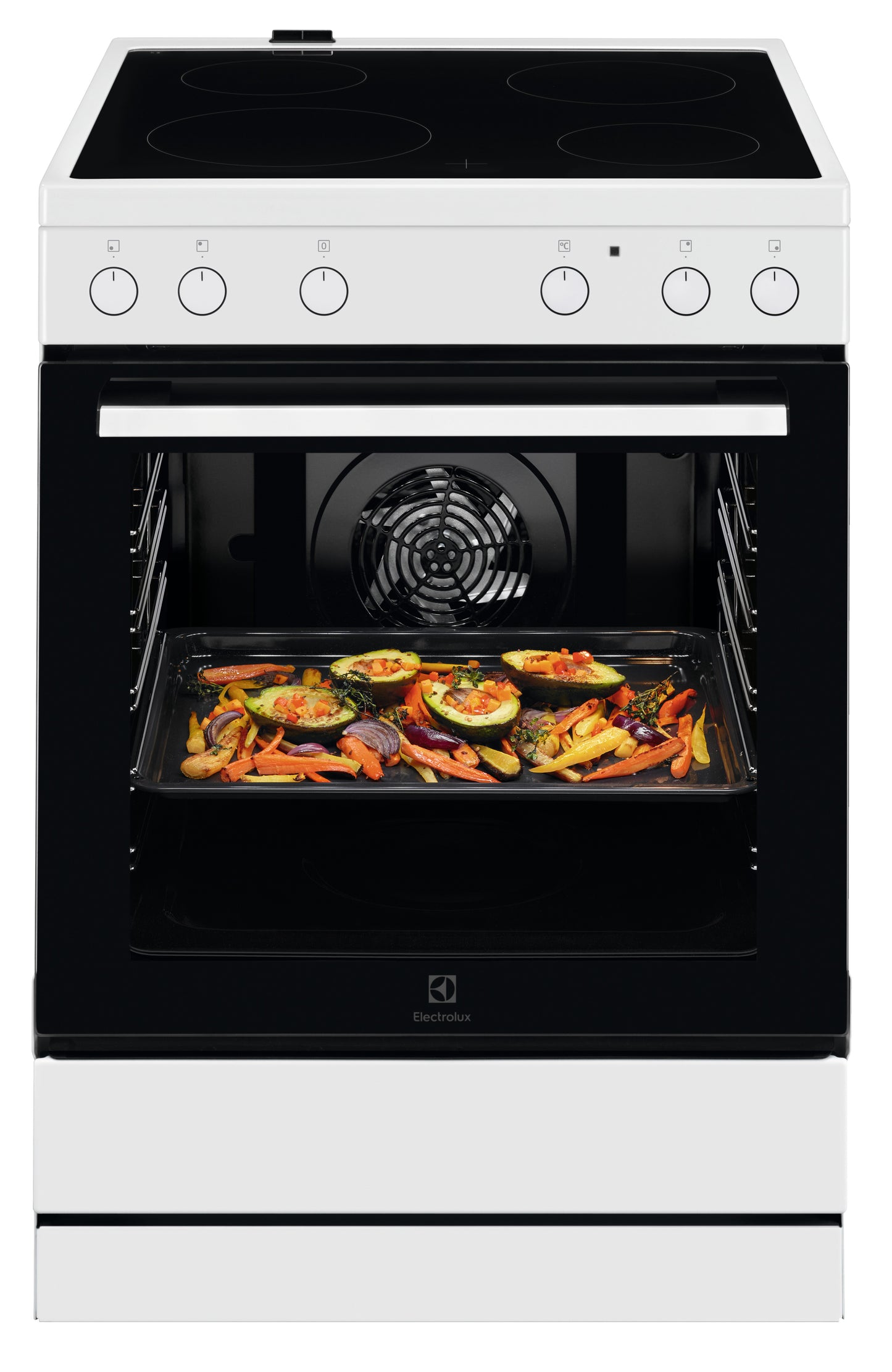 Electrolux elektriskā plīts ar elektrisko cepeškrāsni, 596 mm, balta LKR62001CW