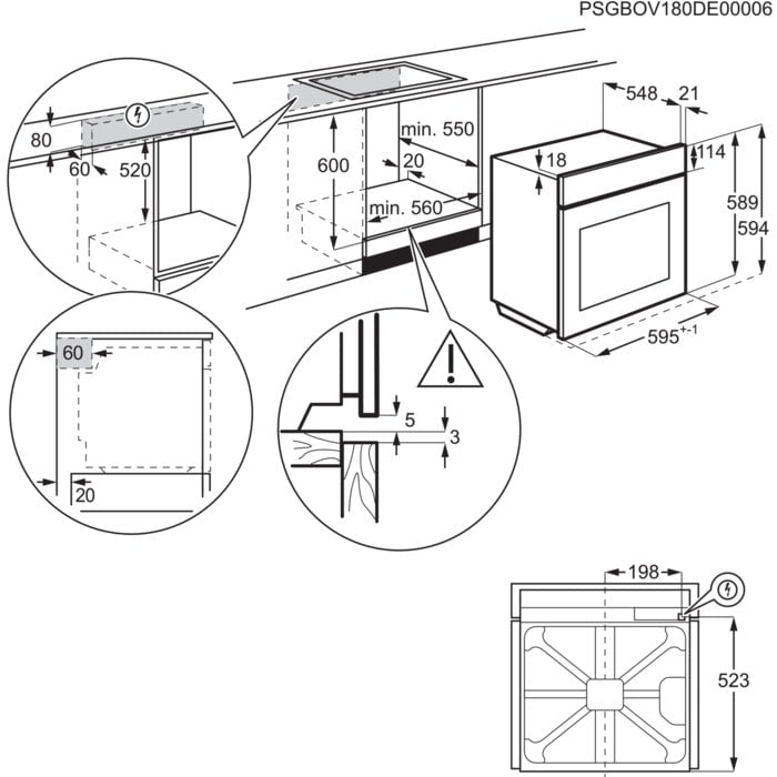 Electrolux cepeškrāsns, iebūv., nerūsējoša tērauda EOD5F71X