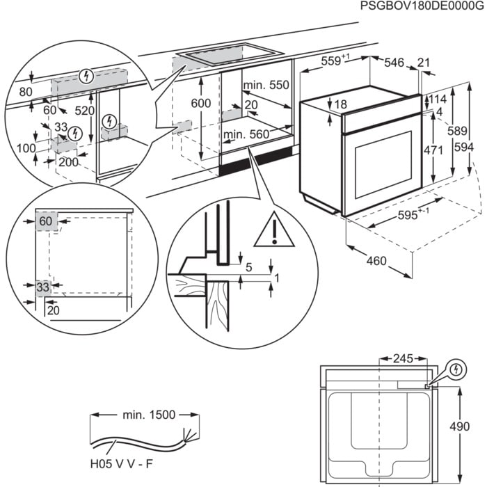 Electrolux SteamBoost tvaika cepeškrāsns, 70l EOB8S39H