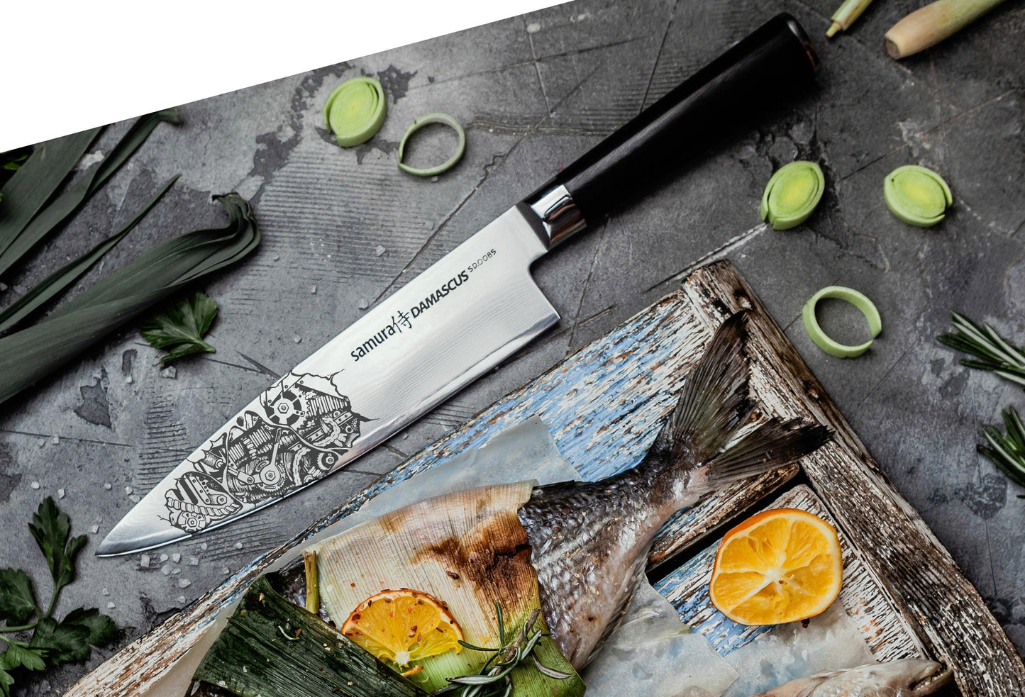 Šefa nazis SAMURA DAMASCUS 8.0"/200 mm - DomoTehnika
