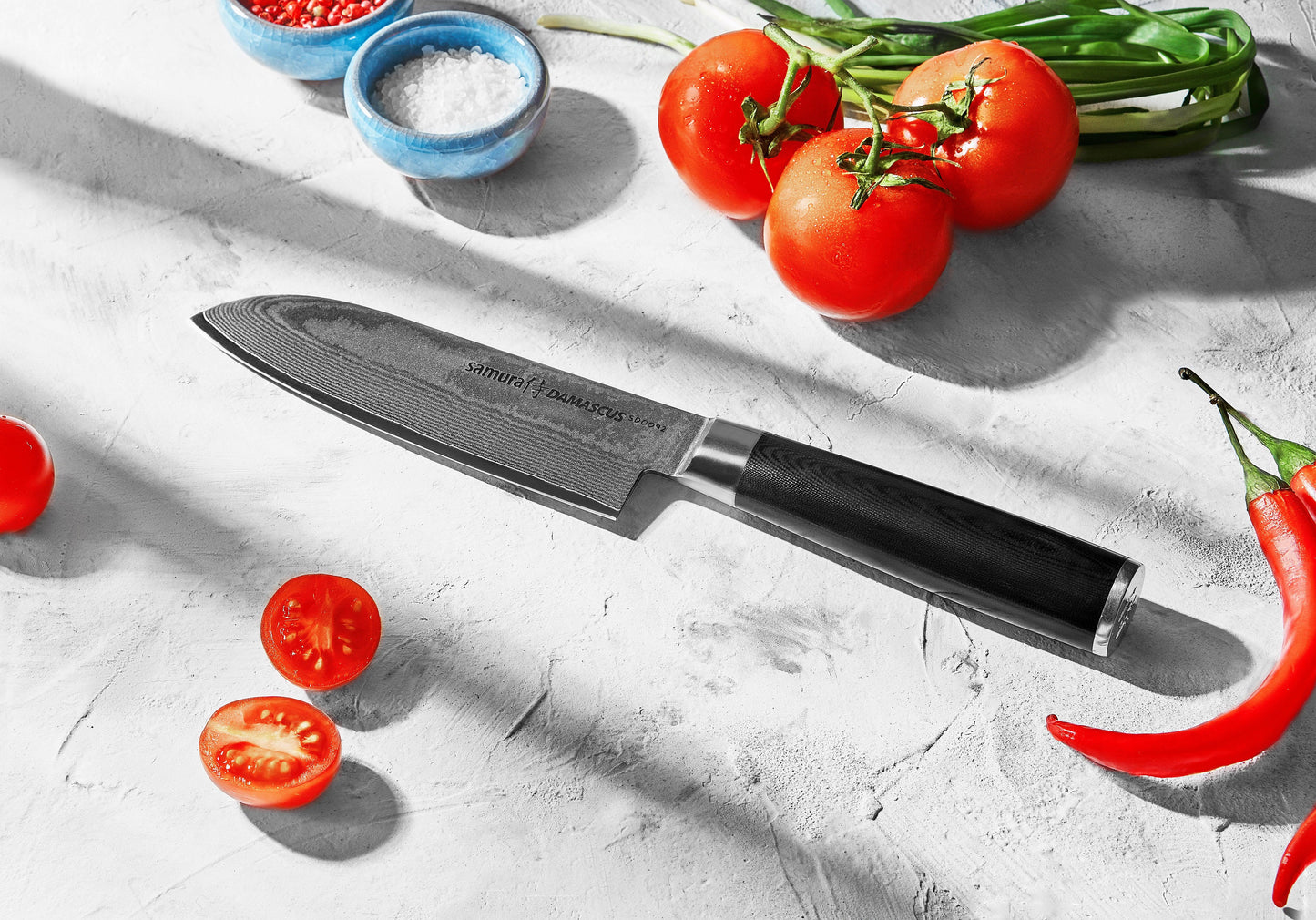 Virtuves nazis SAMURA DAMASCUS Small Santoku 5.7"/145 mm - DomoTehnika