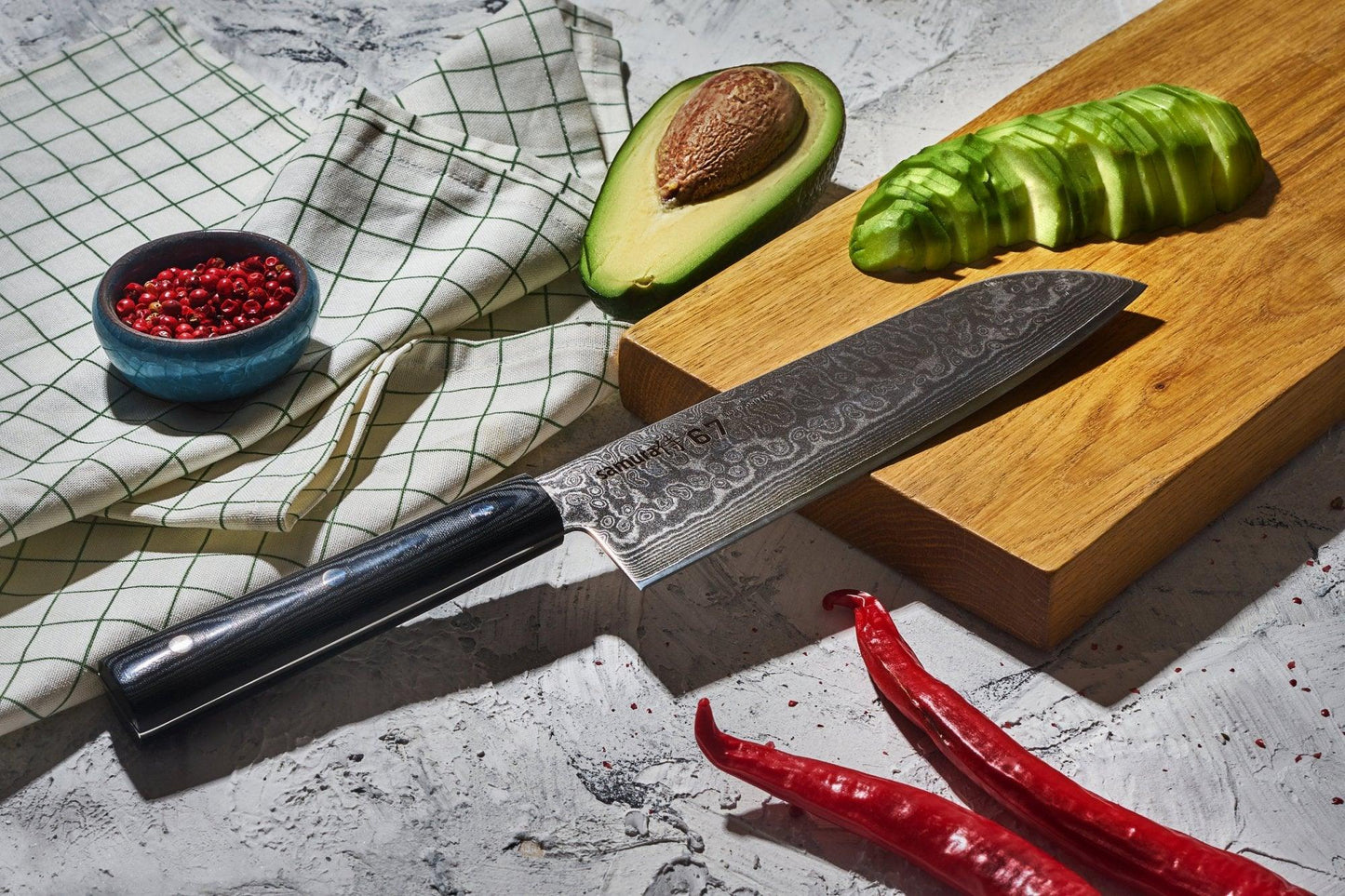 Virtuves nazis SAMURA DAMASCUS 67 Santoku 7.0"/175 mm, 67 layers. - DomoTehnika