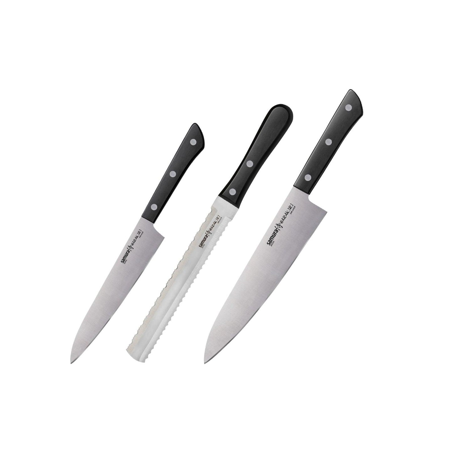 Nažu komplekts SAMURA HARAKIRI Set of 3 kitchen knives, melns SHR-0230B - DomoTehnika