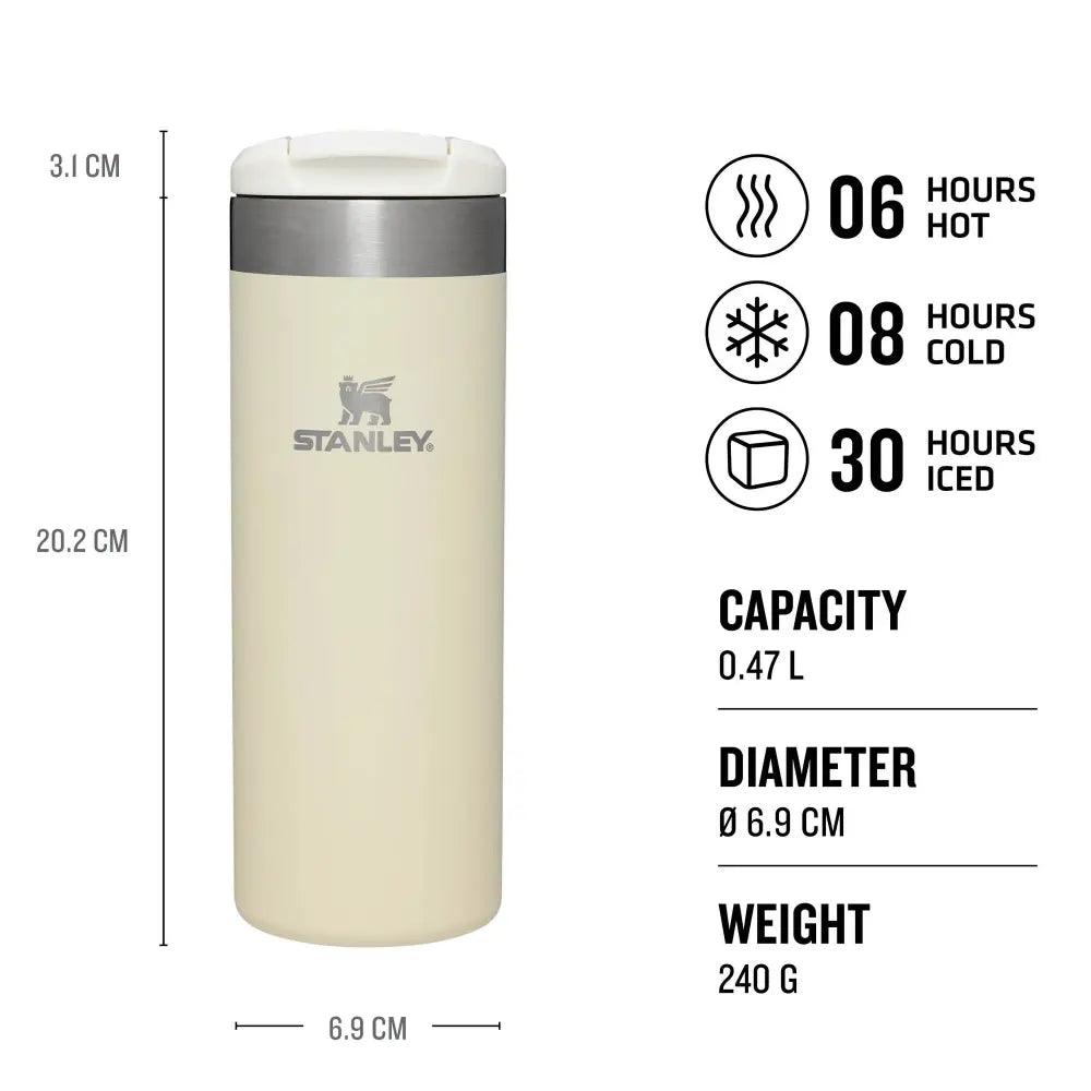 Termokrūze STANLEY The AeroLight Transit Mug 0,47L krēmkrāsā - DomoTehnika