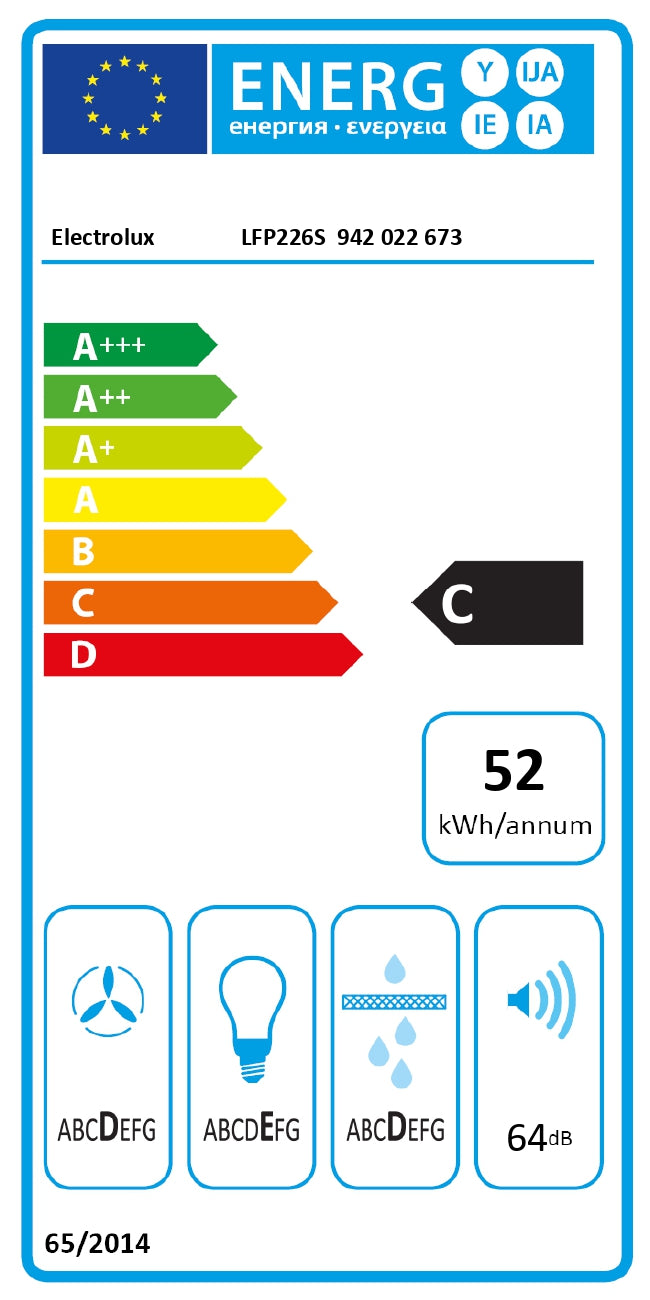 Electrolux izvelkams tvaika nosūcējs, 60 cm, C LFP226S