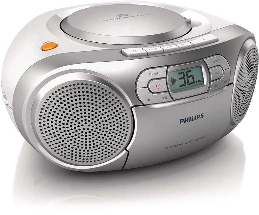 PHILIPS CD magnetola ar kaseti, sudraba AZ127/12