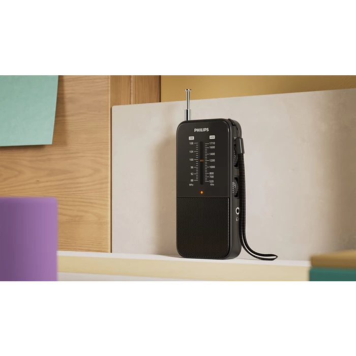 PHILIPS portatīvais kabatas izmēra radio, melns TAR1509/00