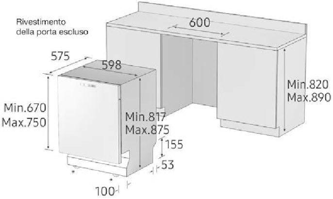 Iebūvējamā trauku mazgājamā mašīna SAMSUNG DW60R7070BB/EO - DomoTehnika