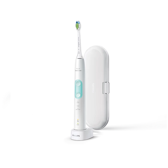PHILIPS ProtectiveClean 5100 Sonic elektriskā zobu birste, balta un gaiši zila HX6857/28