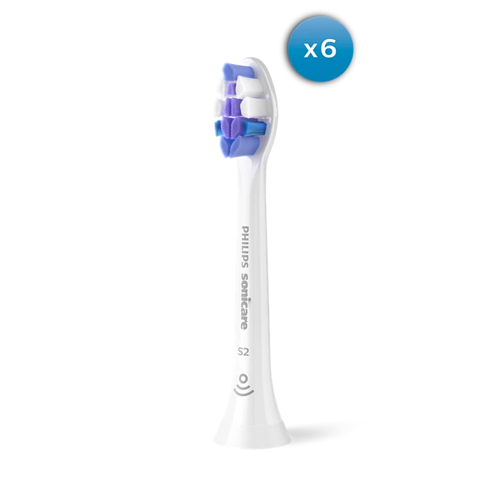 Sonicare S2 Sensitive zobu birstes uzgalis, 6 gab, balts HX6056/87