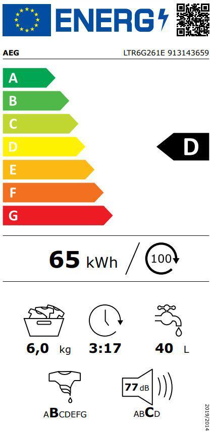 Veļas mazgājamā mašīna AEG LTR6G261E - DomoTehnika