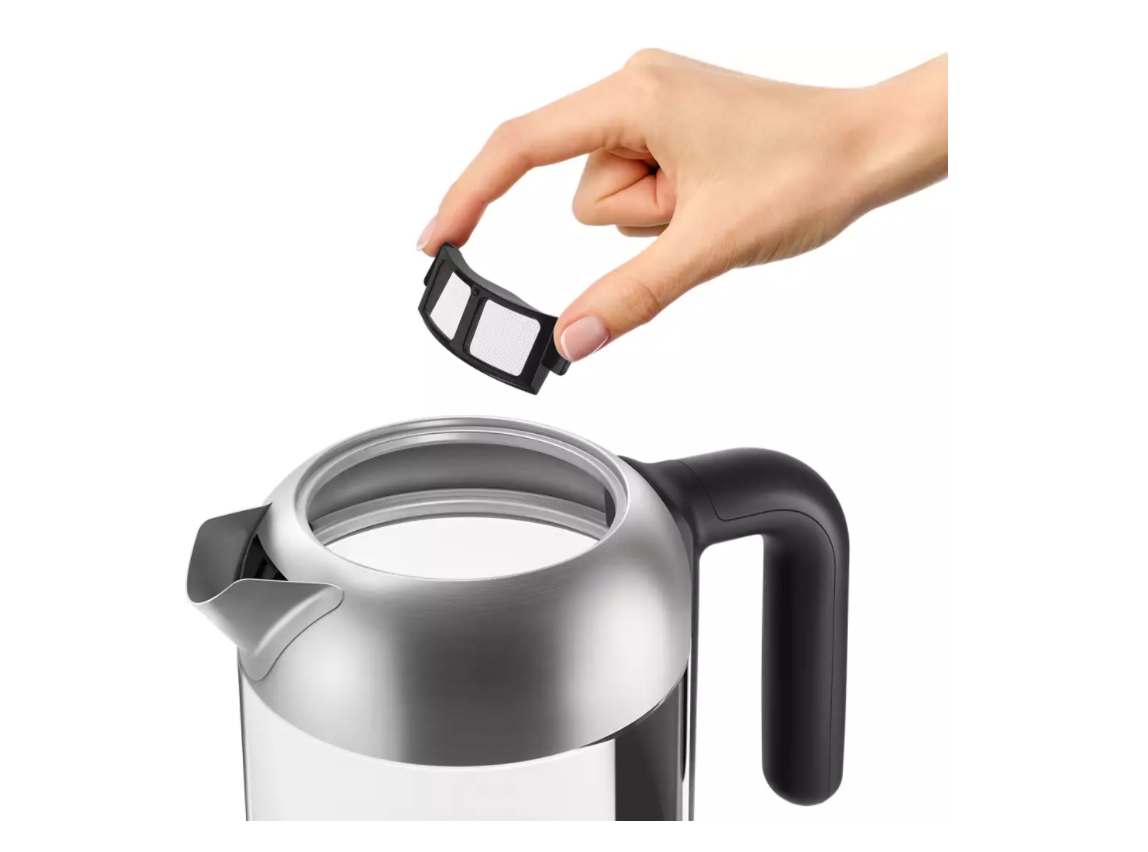 PHILIPS Tējkanna 1.7 l, stikla, melna/sudraba HD9339/80