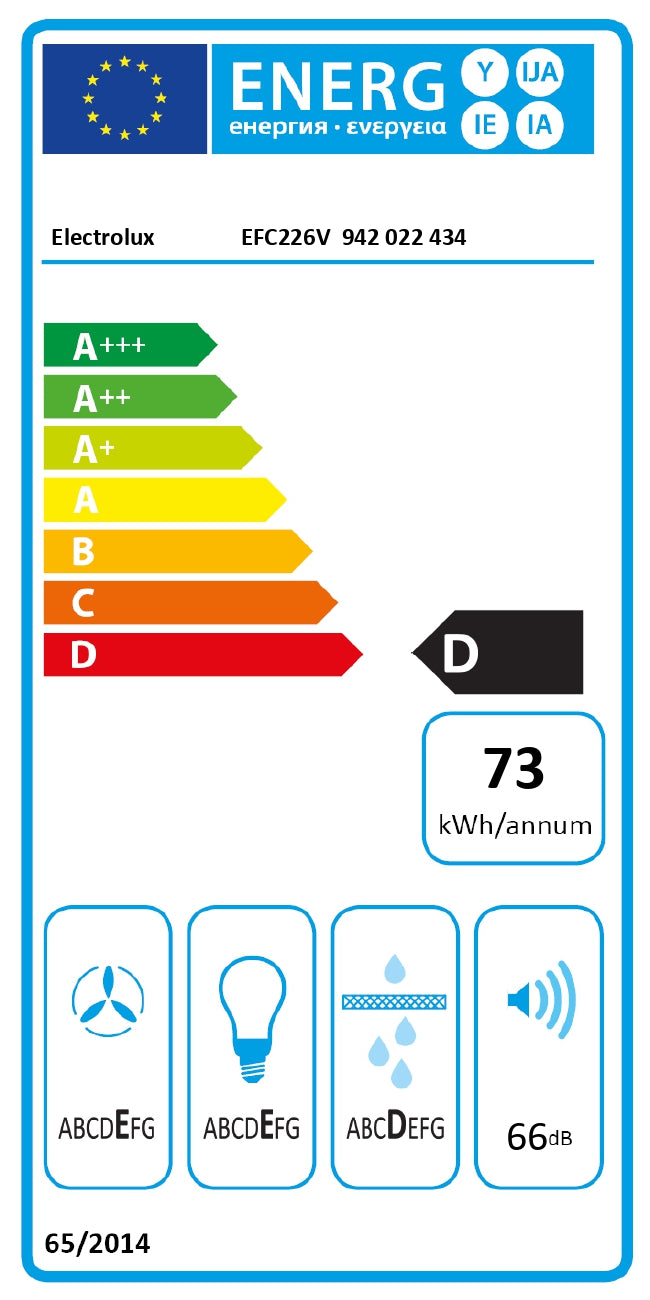 Electrolux tvaika nosūcējs skursteņa tipa, 60cm EFC226V