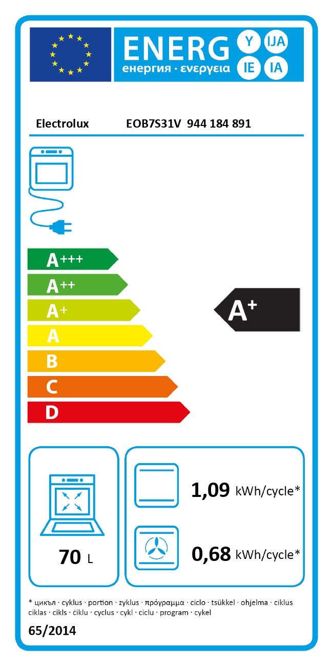 Iebūvējamā cepeškrāsns ELECTROLUX EOB7S31V